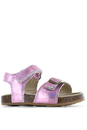 leren sandalen roze