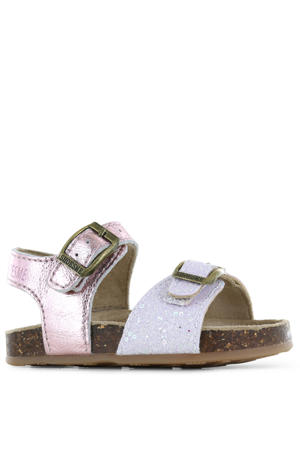 suède sandalen roze/lila