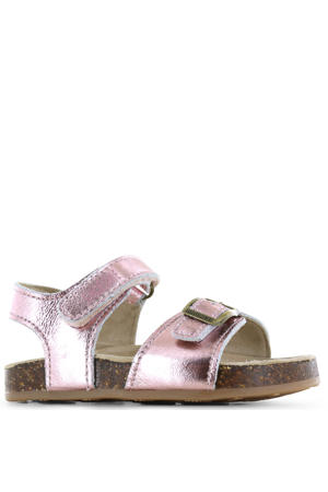leren sandalen lichtroze