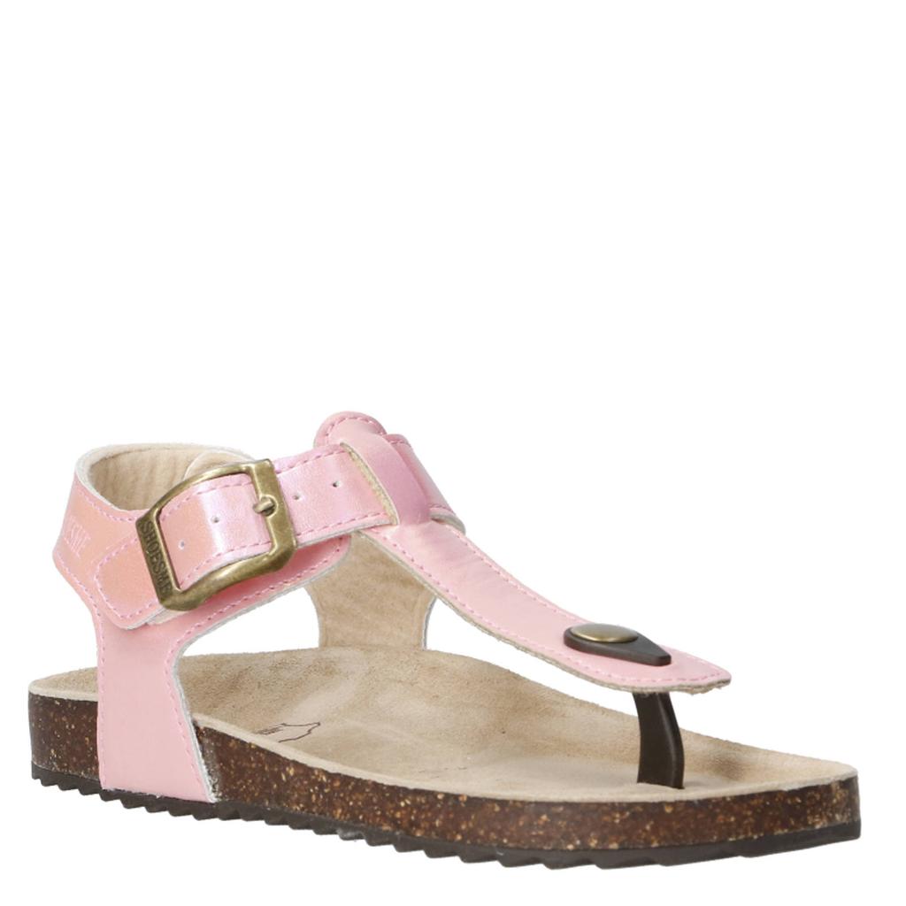 Metallic en roze meisjes Shoesme sandalen van 50% imitatieleer / 40% lamsleer / 10% kurk met gesp