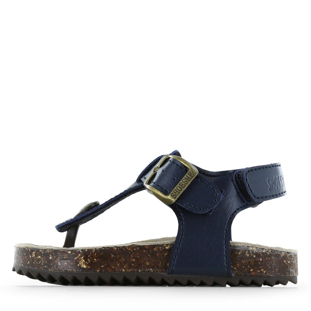 Donkerblauwe jongens Shoesme sandalen van imitatieleer met gesp