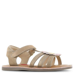 leren sandalen goud