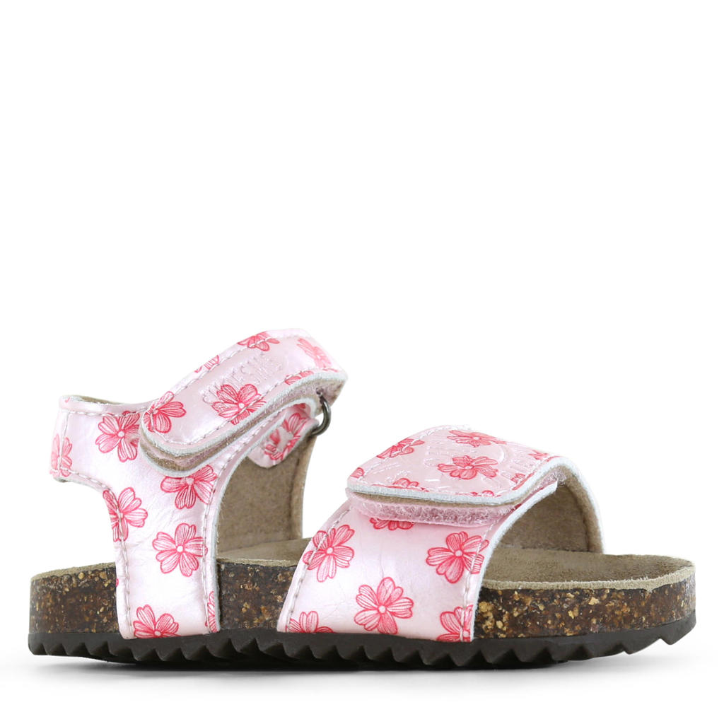 Roze meisjes Shoesme leren sandalen met klittenband