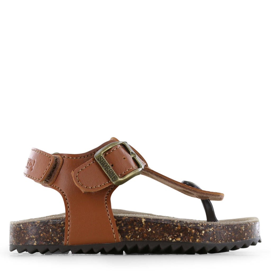 Cognac en bruine jongens Shoesme sandalen van imitatieleer met gesp