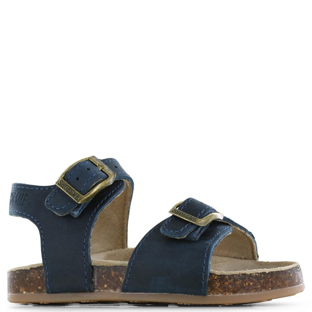 Donkerblauwe meisjes Shoesme leren sandalen met gesp