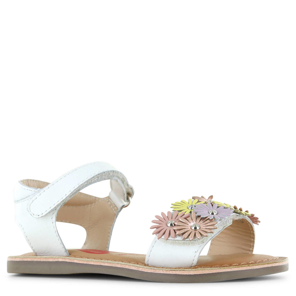 Witte meisjes Shoesme leren sandalen met klittenband