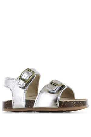leren sandalen zilver