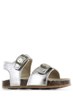 leren sandalen zilver