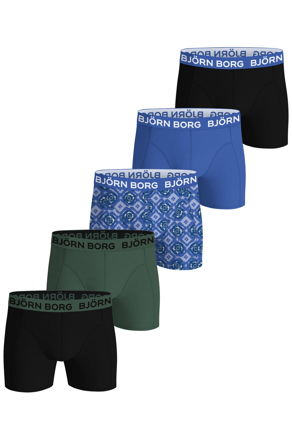 Björn Borg boxershort - zwart / groen / blauw (set van 5)