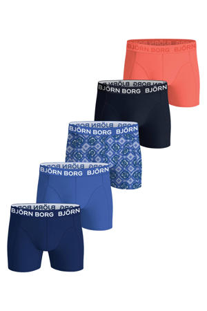 boxershort - blauw / koraal / zwart (set van 5)