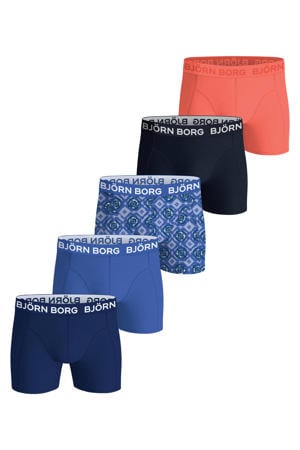 boxershort - blauw / koraal / zwart (set van 5)