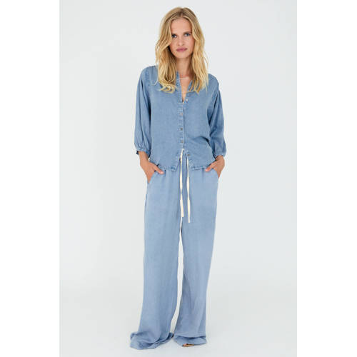 Moscow wide leg regular waist pantalon blauw afbeelding