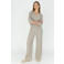 Moscow wide leg regular waist gestreepte pantalon zwart