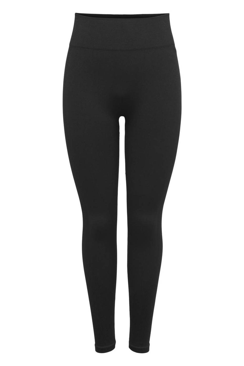 Zwarte dames ONLY PLAY sportlegging van polyamide met slim fit en regular waist