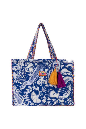 shopper Sanny met paisley print blauw