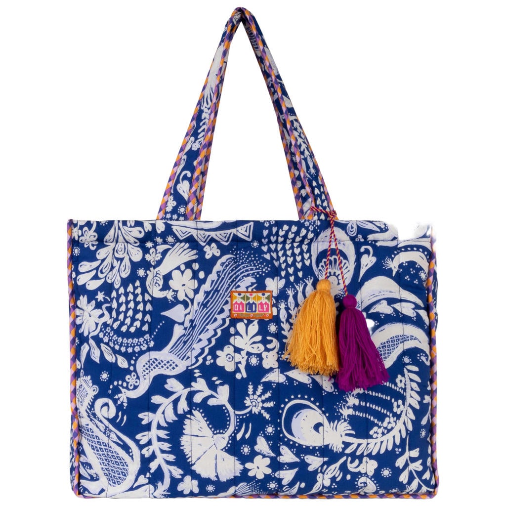 Oilily shopper Sanny met paisley print blauw