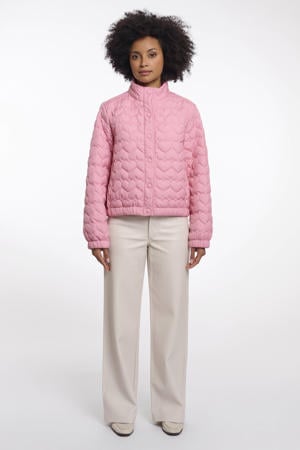 gewatteerde jas roze