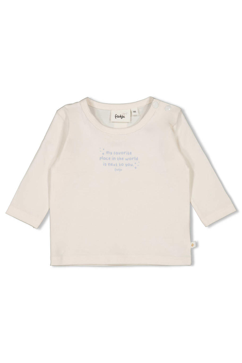 Ecru jongens en meisjes Feetje longsleeve The Magic is in You met tekst print, lange mouwen en drukknoopsluiting