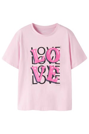 T-shirt met backprint lichtroze