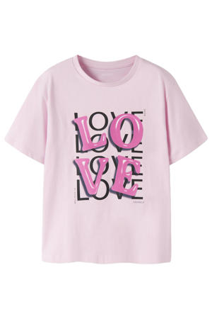 T-shirt met printopdruk lichtroze