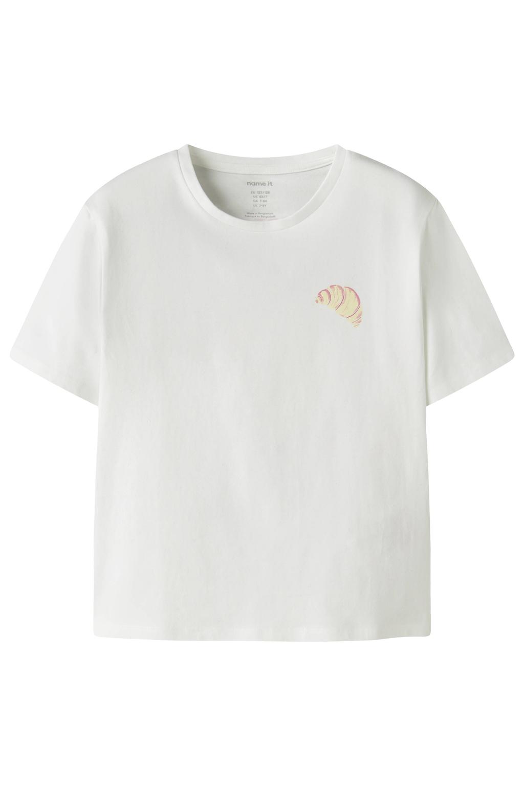 NAME IT KIDS T-shirt met backprint wit