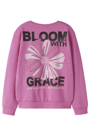 sweater met backprint roze