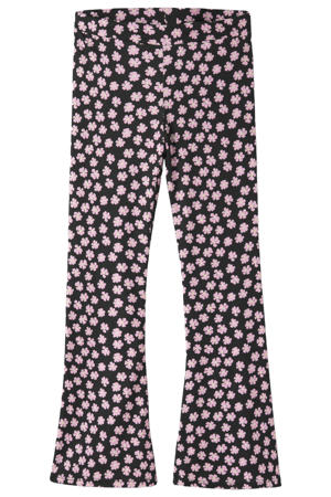 flared gebloemde casual broek zwart