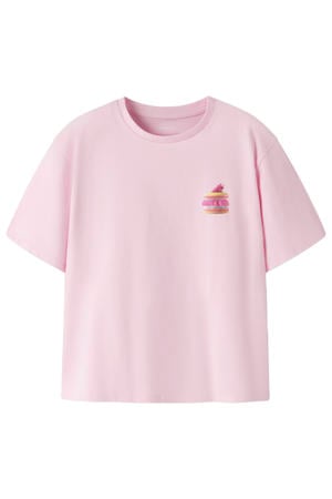 T-shirt met backprint lichtroze