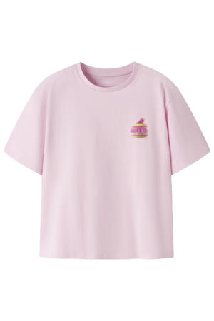 T-shirt met backprint lichtroze