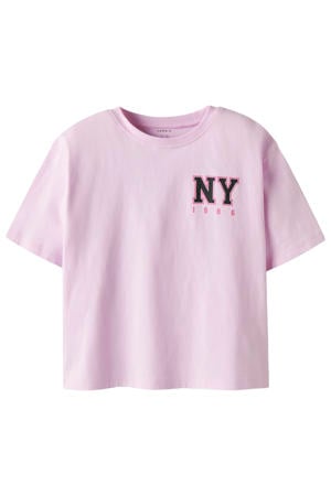 T-shirt met backprint lichtroze