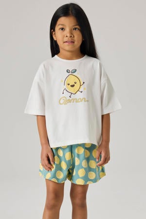 shortama blauw/geel/wit