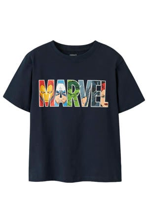 Marvel T-shirt met backprint donkerblauw