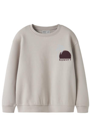 sweater met backprint grijsbruin
