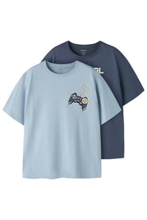 T-shirt - donkerblauw (set van 2)