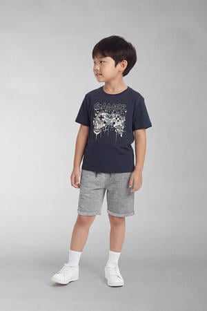 regular sweatshort grijs melange