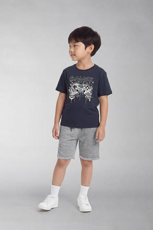 regular sweatshort grijs melange