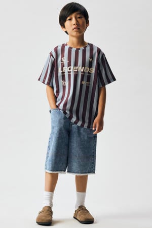gestreepte T-shirt paars