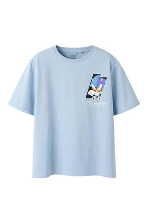 T-shirt met backprint blauw