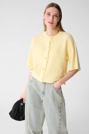 gebreid vest geel