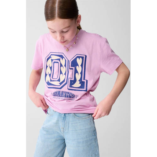 Shoeby T-shirt roze met glitter afbeelding