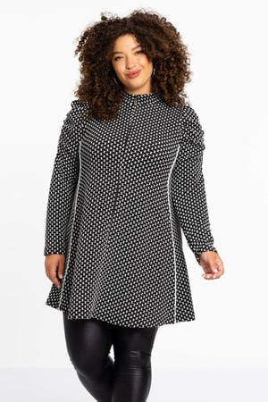 gestreepte tuniek Plus Size - zwart