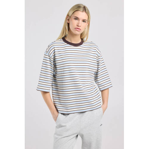 America Today gestreepte T-shirt lichtblauw afbeelding