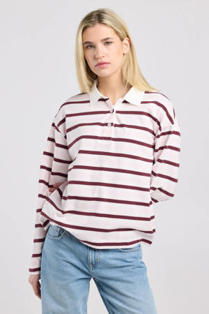 gestreepte top roze