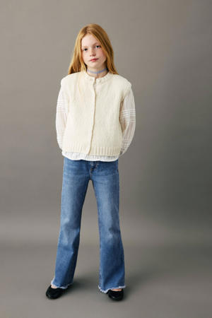 flared jeans medium blue denim