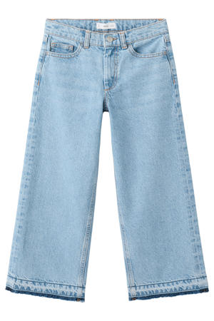 wide leg jeans medium blue denim
