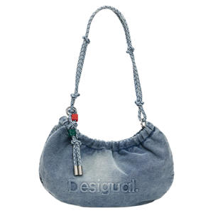denim schoudertas blauw