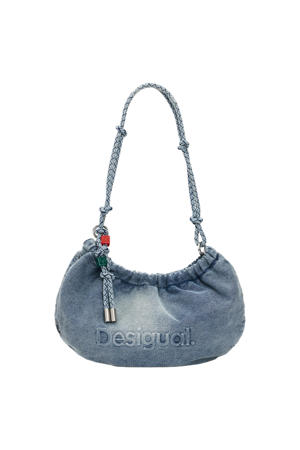 denim schoudertas blauw