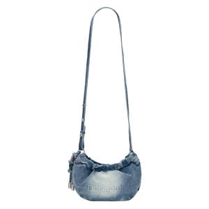 denim crossbody tas blauw