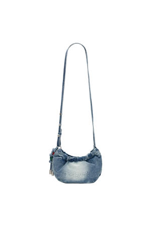 denim crossbody tas blauw