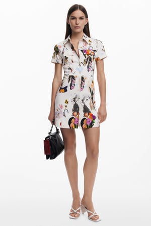 blousejurk met all over print wit